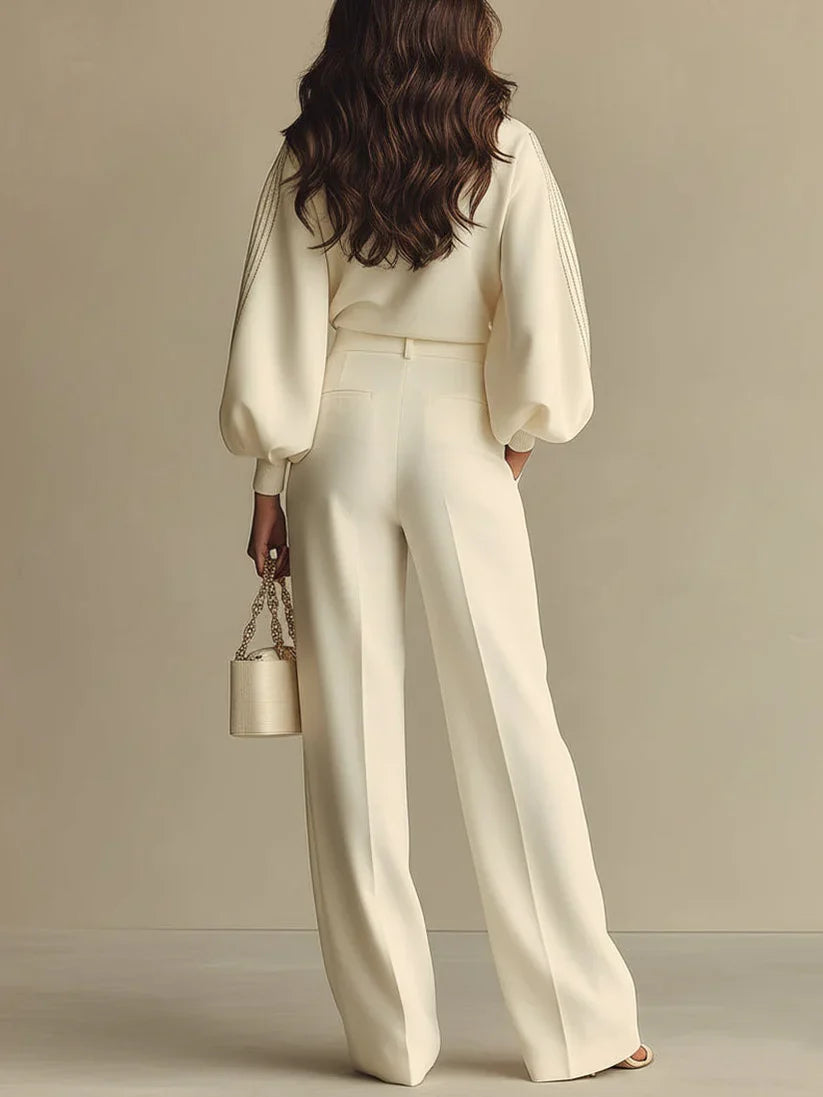 Conjunto a rayas con pantalón ancho