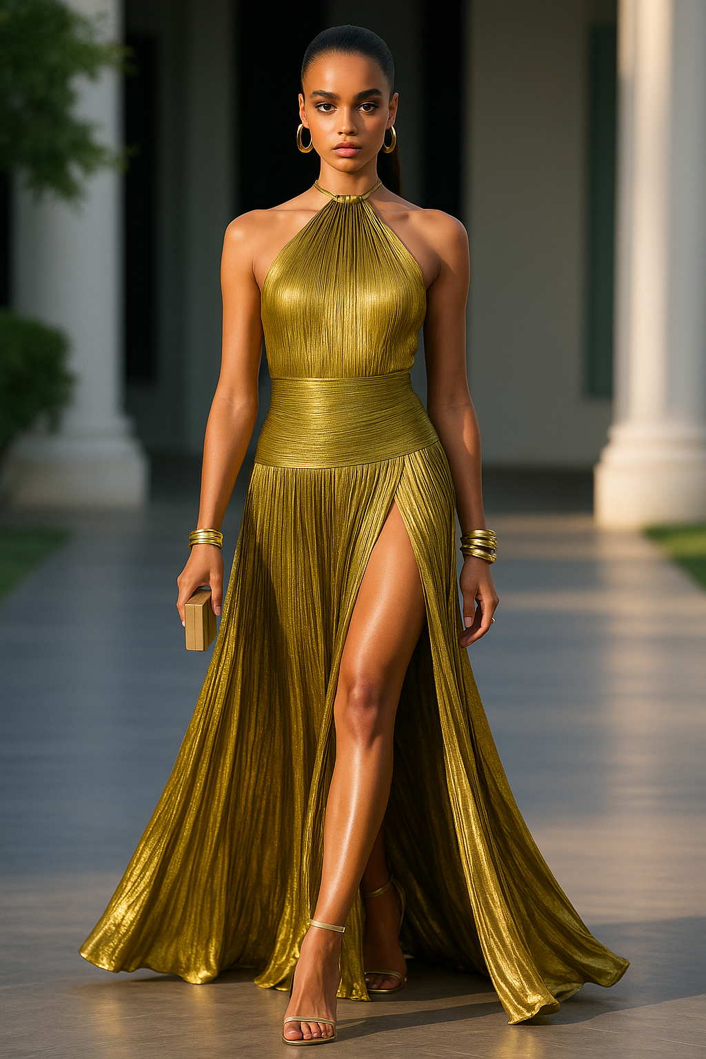 Vestido largo de diseñador