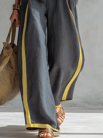 Elegante conjunto de algodón y lino