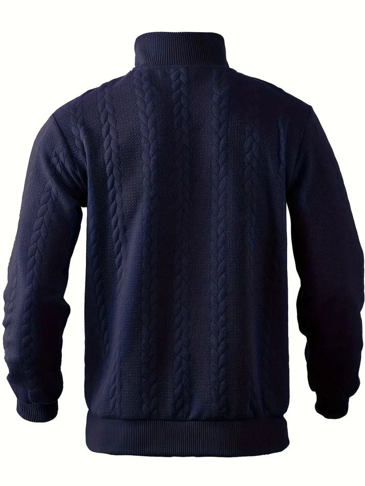 Andrés - Suéter vintage con cuello alto y cremallera