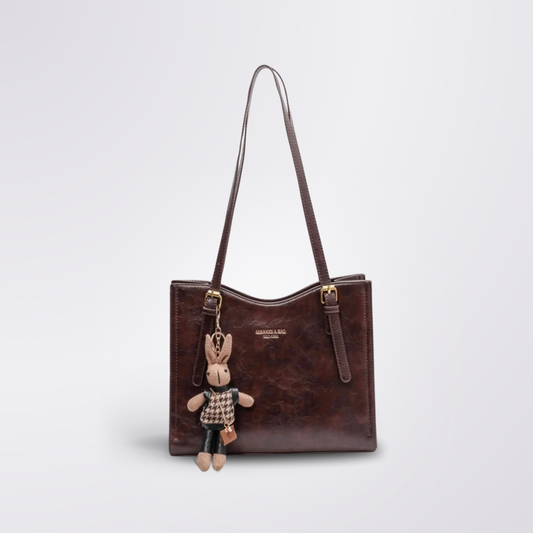 Elena - Bolso de hombro vintage de cuero vegano