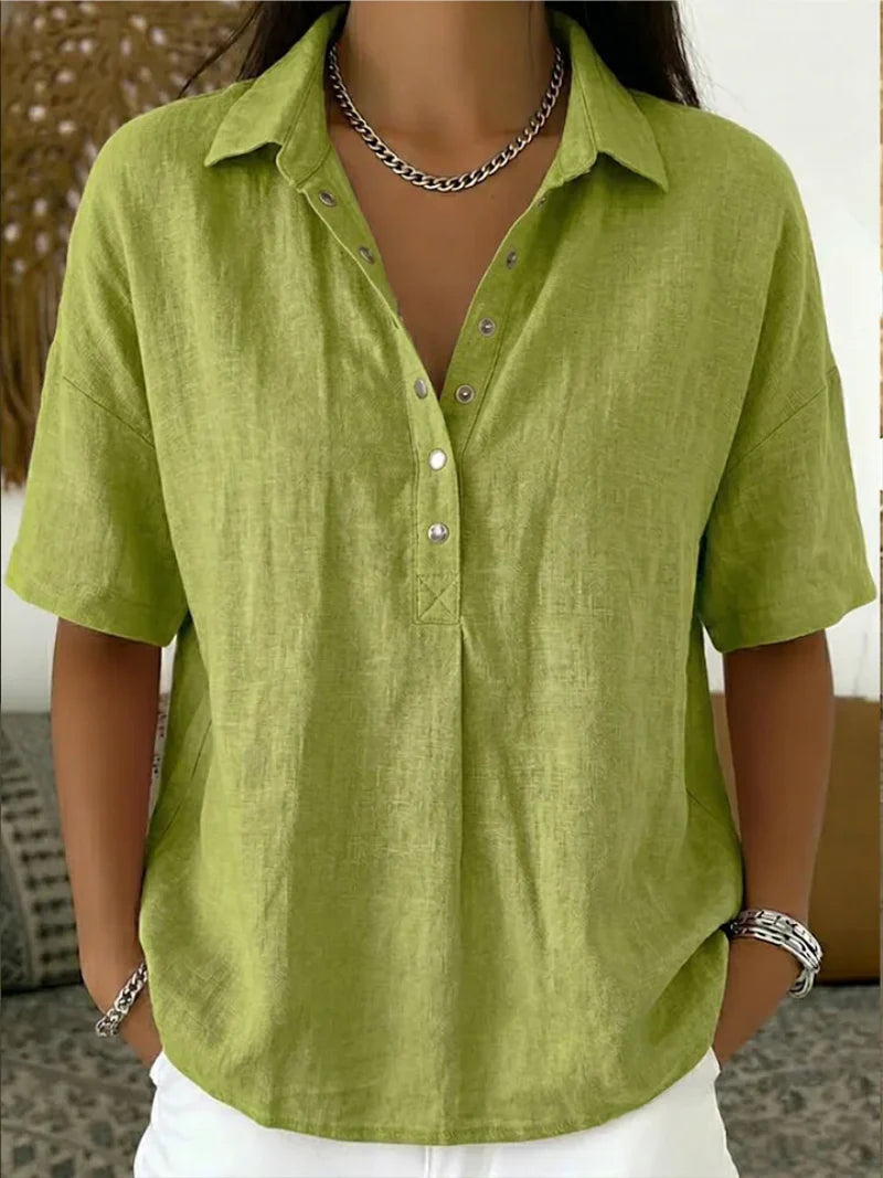 Julia - Blusa con cuello y botón