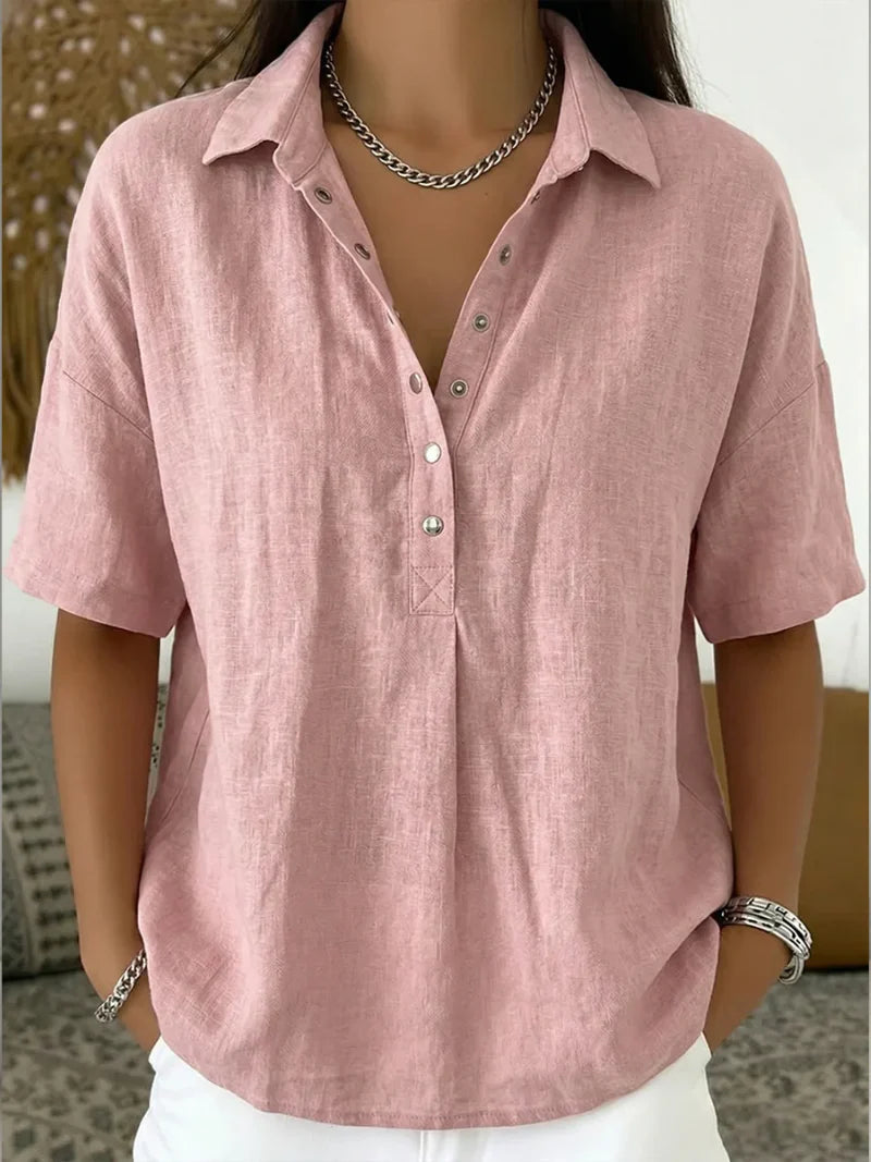 Julia - Blusa con cuello y botón