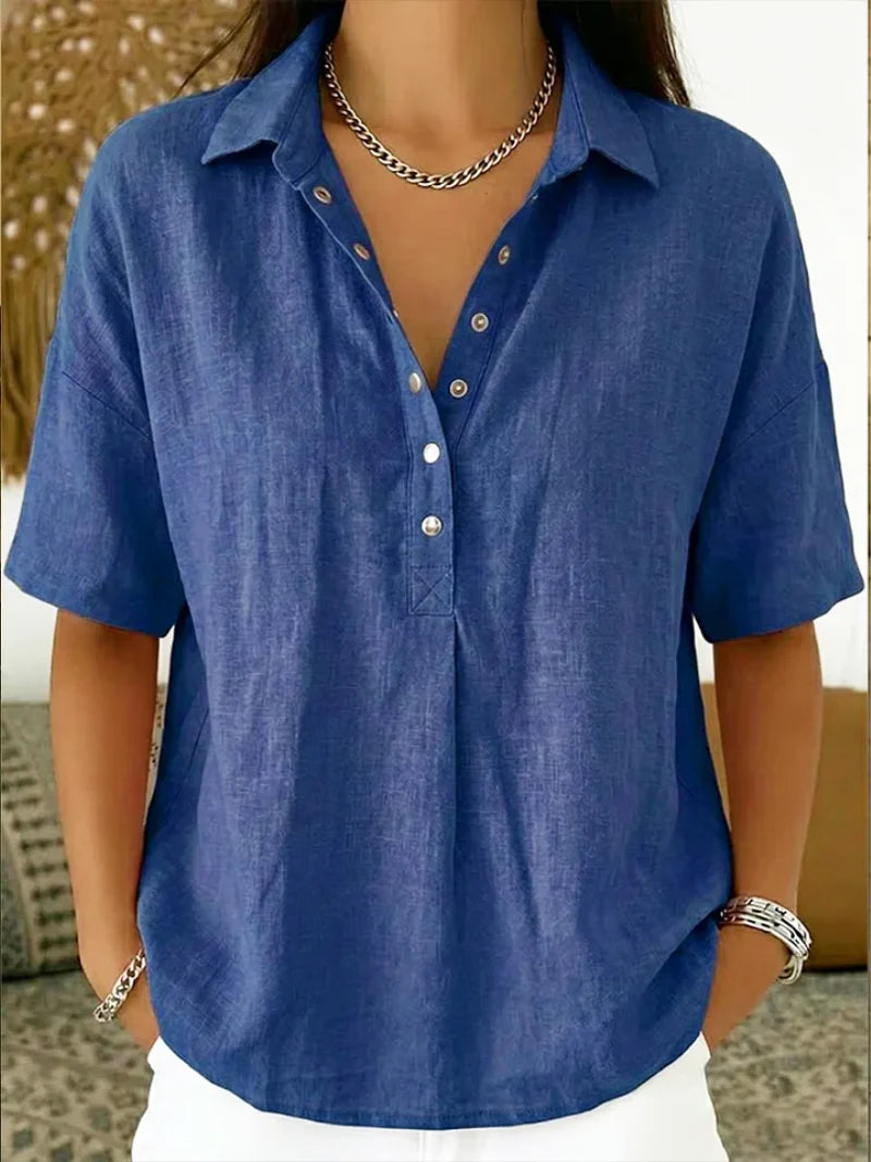 Julia - Blusa con cuello y botón