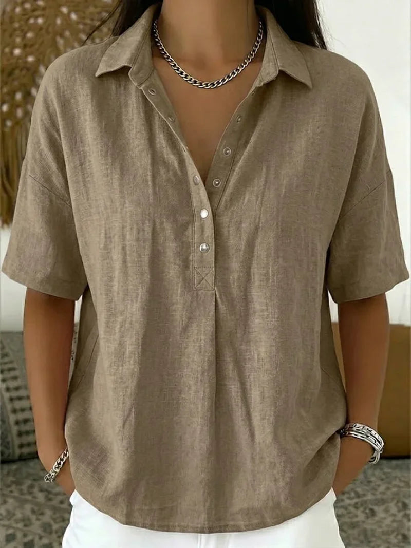 Julia - Blusa con cuello y botón