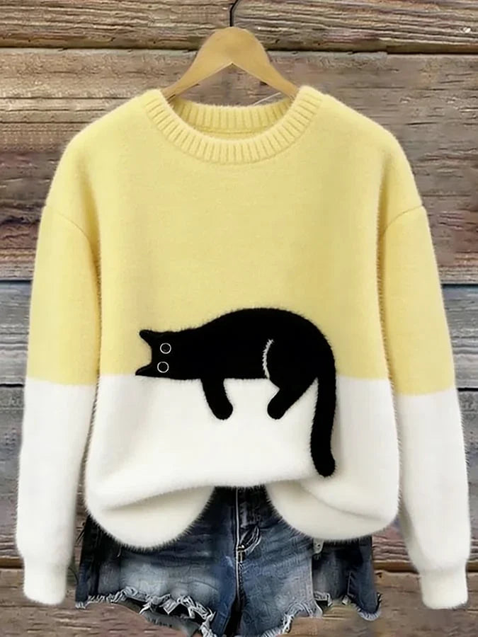 Manuela - Sudadera de mujer con patron de gato