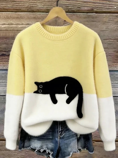 Manuela - Sudadera de mujer con patron de gato