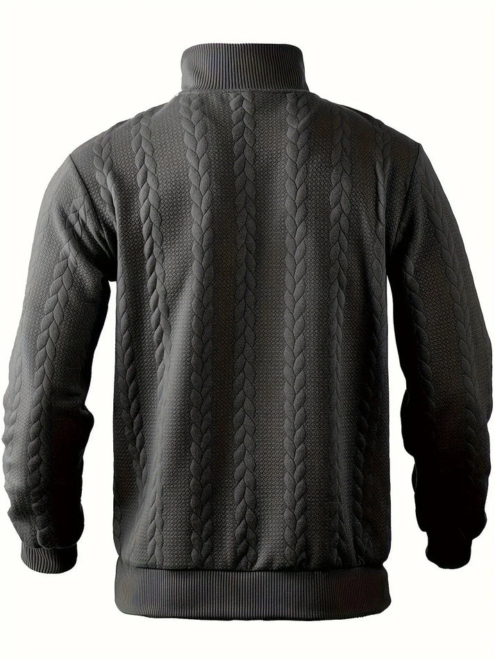 Andrés - Suéter vintage con cuello alto y cremallera