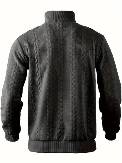 Andrés - Suéter vintage con cuello alto y cremallera