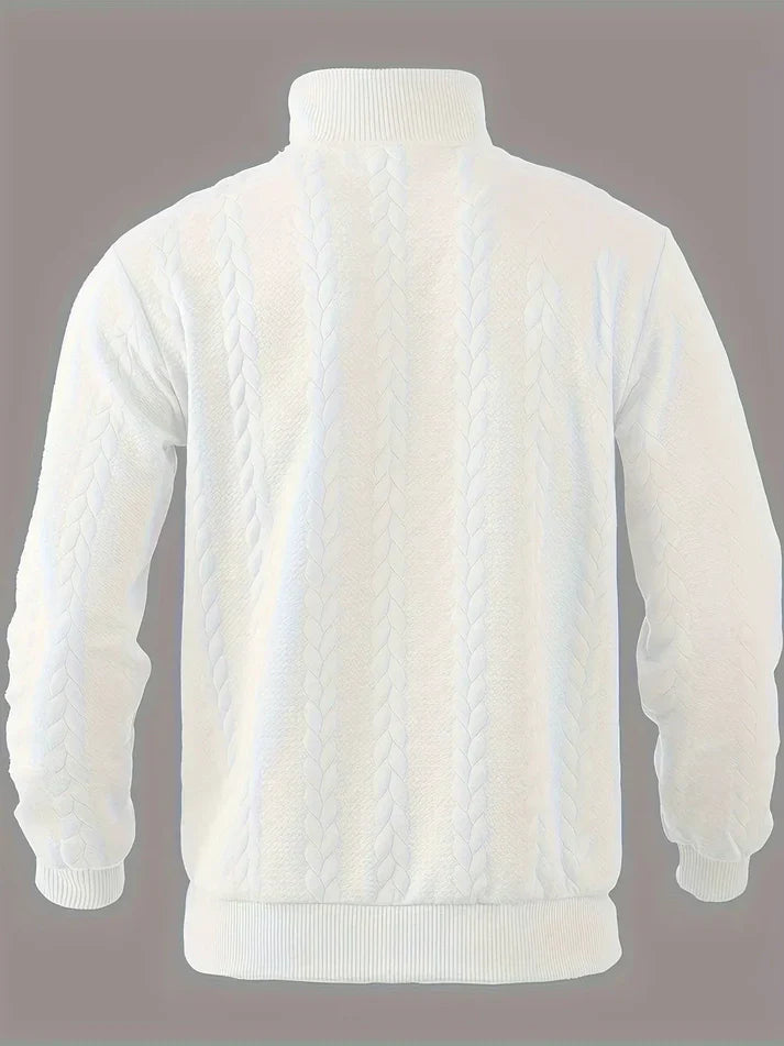 Andrés - Suéter vintage con cuello alto y cremallera