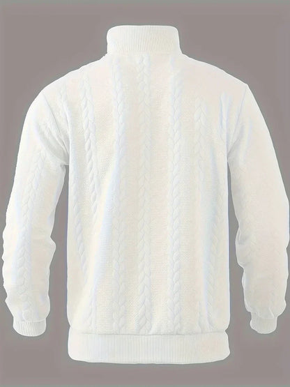 Andrés - Suéter vintage con cuello alto y cremallera