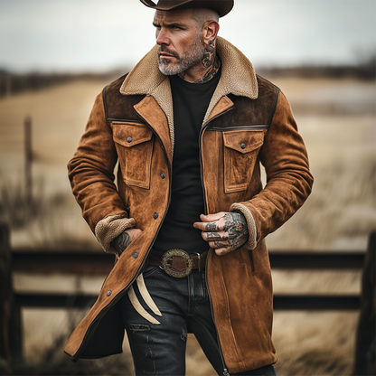 Fernando - Chaqueta vintage para hombre con cuello reversible y multiples bolsillos