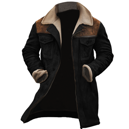Fernando - Chaqueta vintage para hombre con cuello reversible y multiples bolsillos