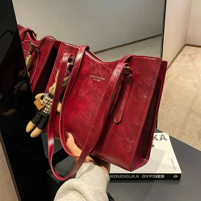 Elena - Bolso de hombro vintage de cuero vegano
