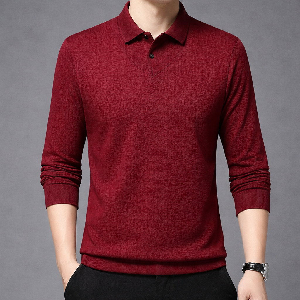 Enzo | Camisa de Dos Piezas con Cuello Rayado