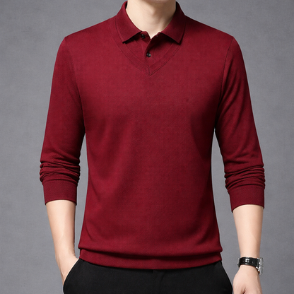 Enzo | Camisa de Dos Piezas con Cuello Rayado