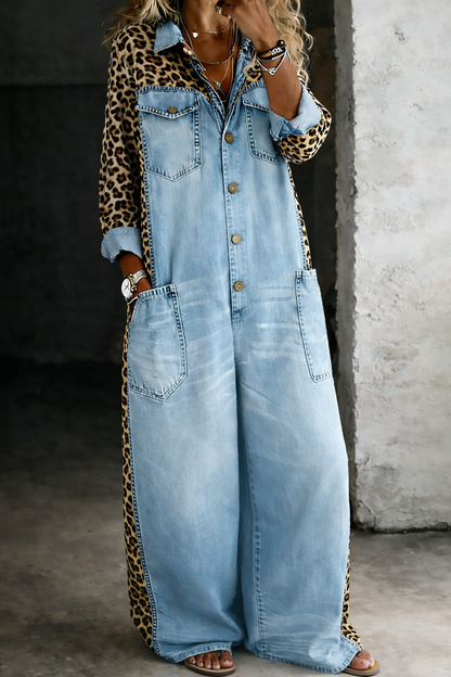 Marta™ | Mono de denim estilo camisa
