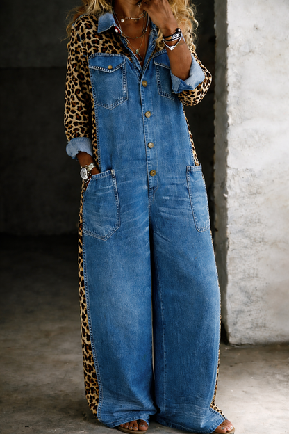 Marta™ | Mono de denim estilo camisa