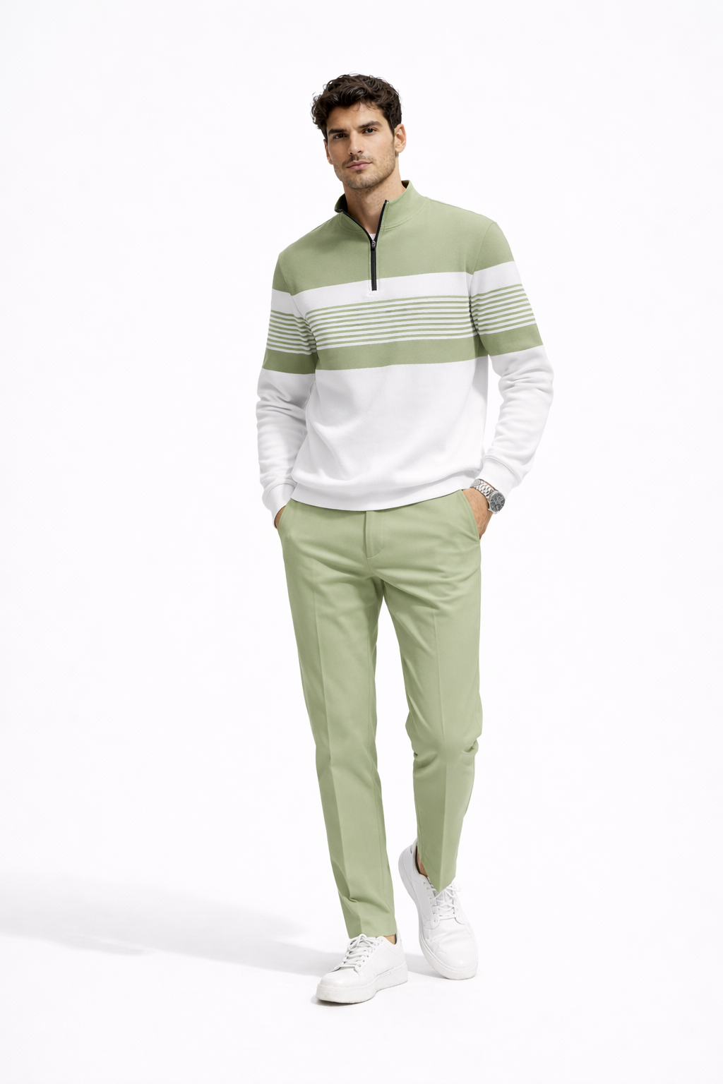Carlos | Conjunto Casual con Media Cremallera y Pantalón - Vega Madrid