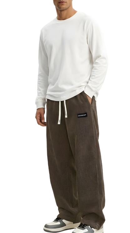 Raul - Pantalónes de cordón holgado con bolsillos para hombre