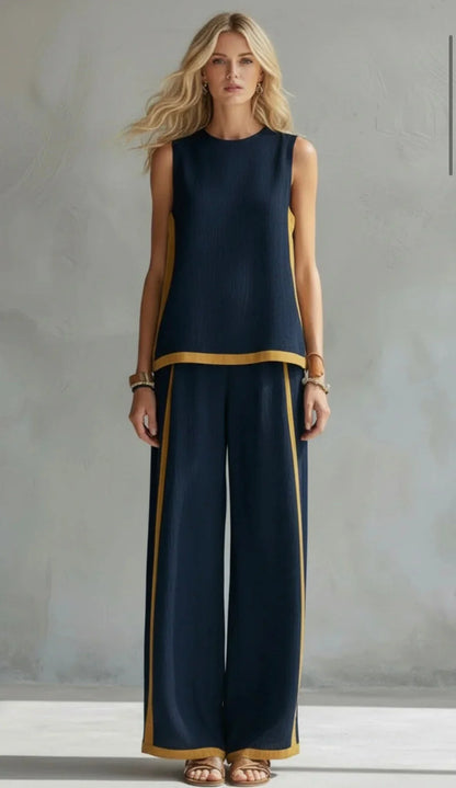 Elegante conjunto de algodón y lino