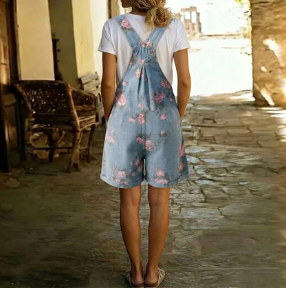 Aitana™ | Peto de denim con estampado floral y lavado vintage