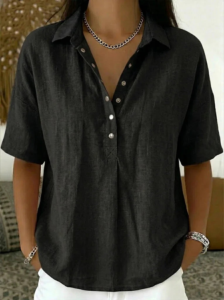 Julia - Blusa con cuello y botón