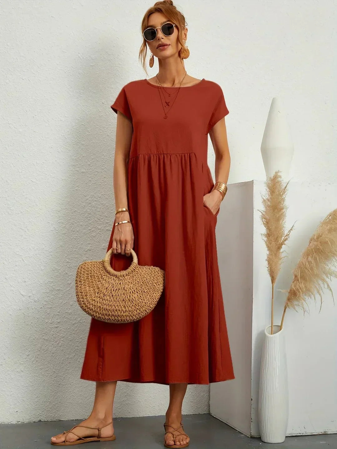 Gabriela - Vestido midi fluido con elegancia atemporal