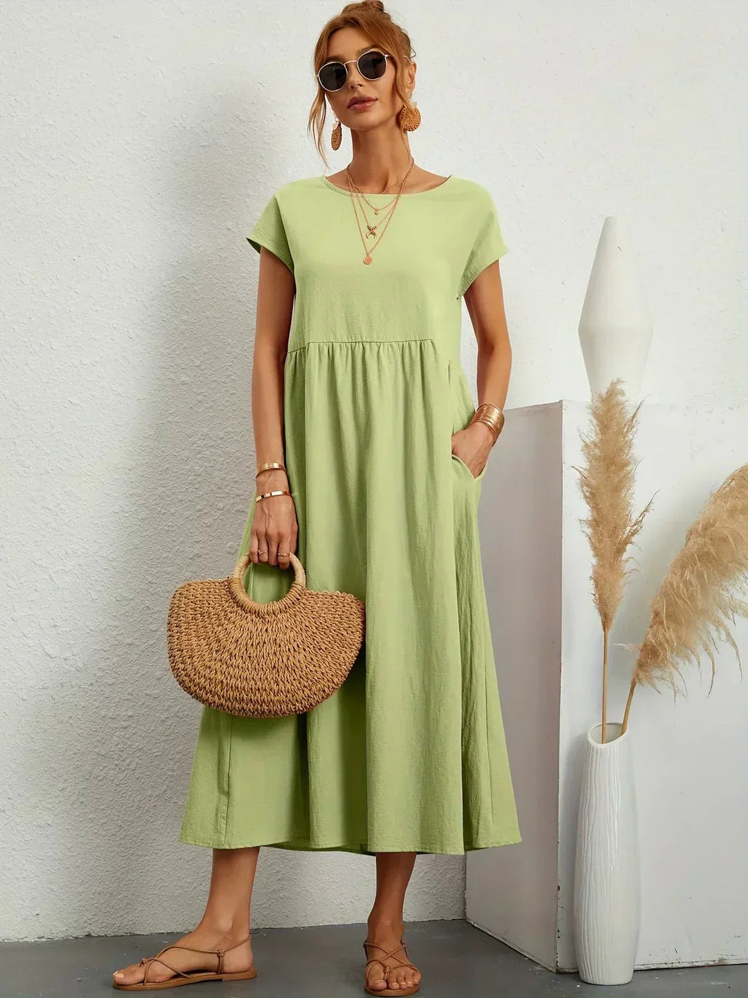 Gabriela - Vestido midi fluido con elegancia atemporal