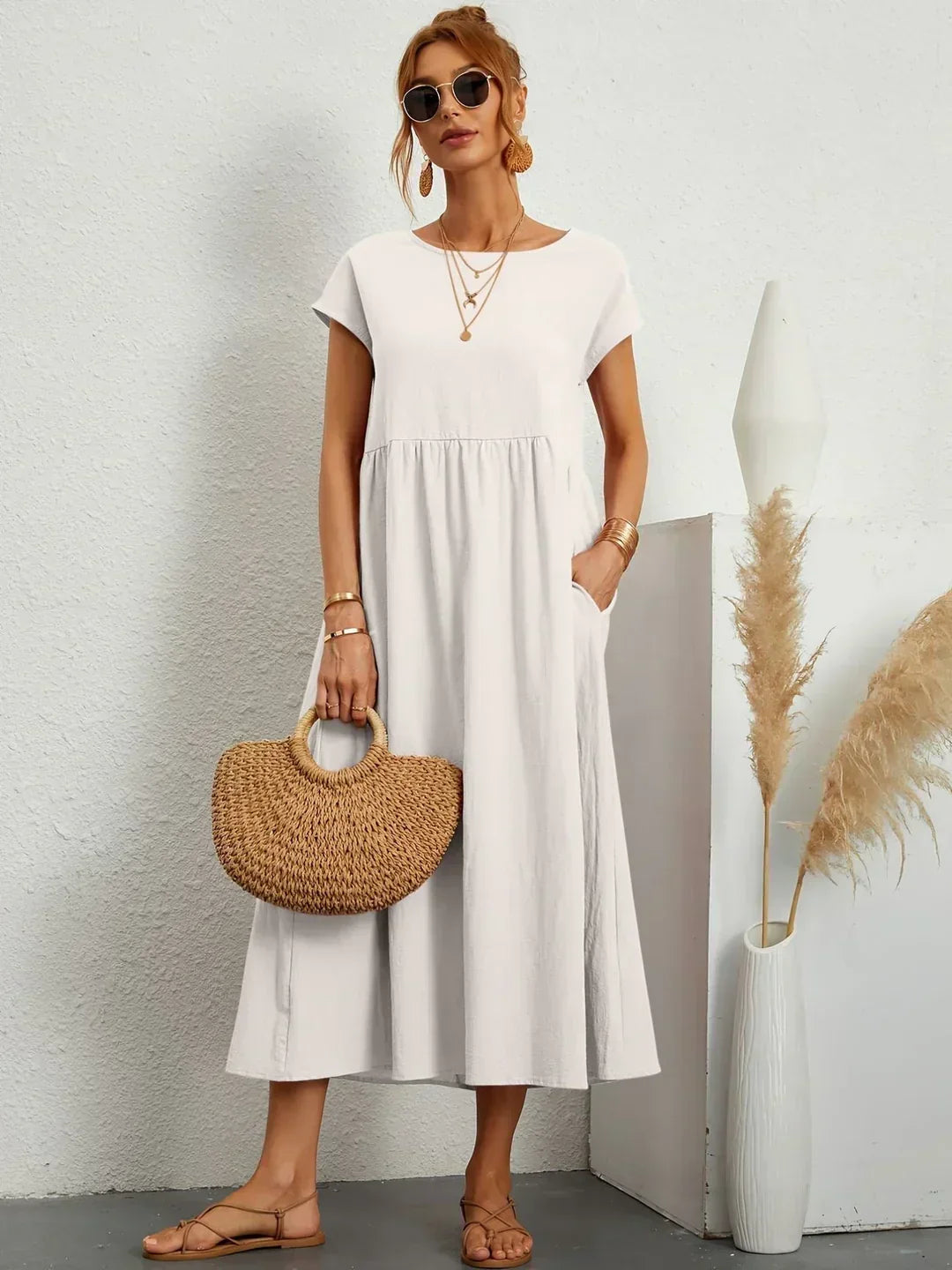Gabriela - Vestido midi fluido con elegancia atemporal