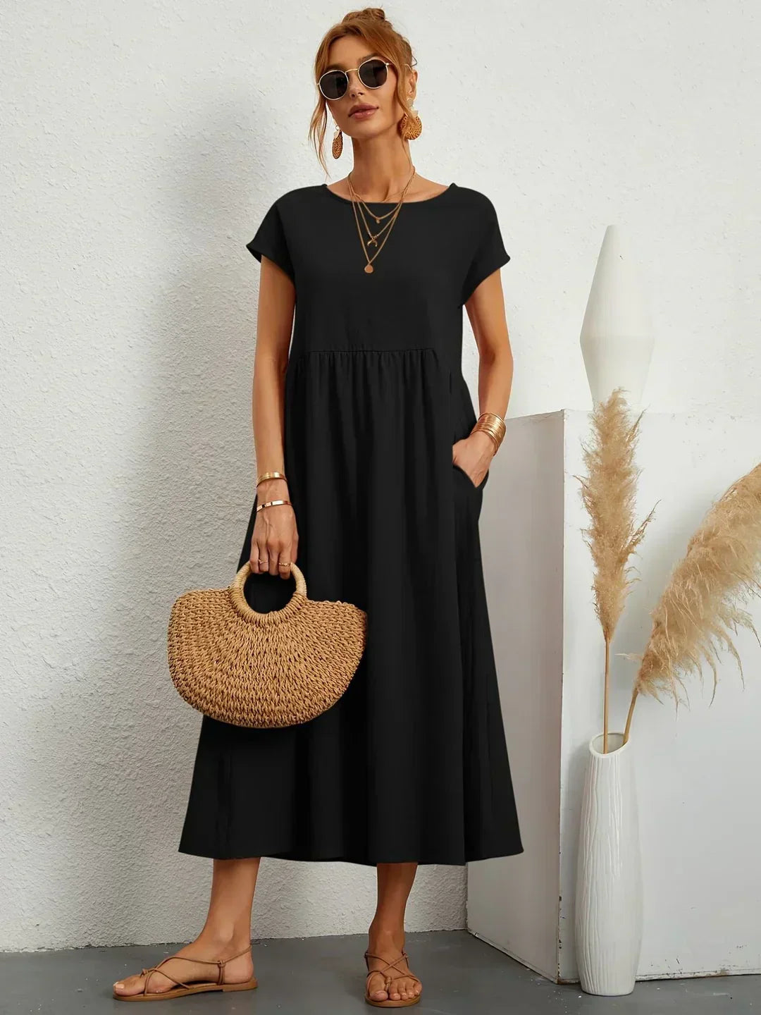 Gabriela - Vestido midi fluido con elegancia atemporal