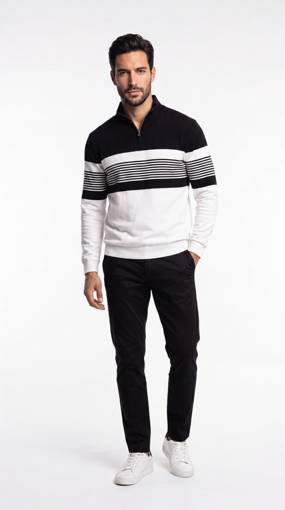Carlos | Conjunto Casual con Media Cremallera y Pantalón