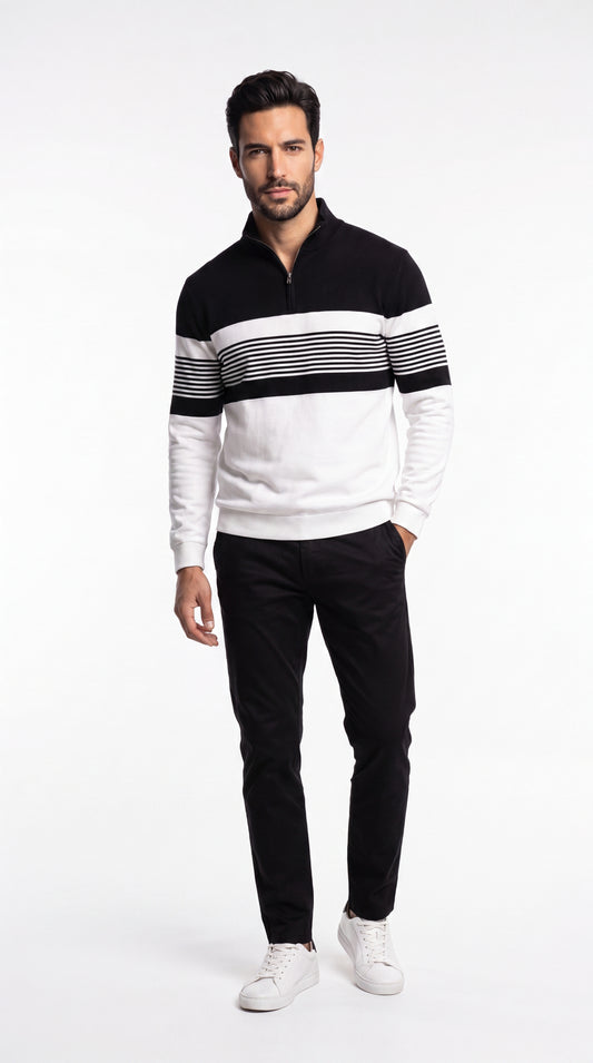 Carlos | Conjunto Casual con Media Cremallera y Pantalón