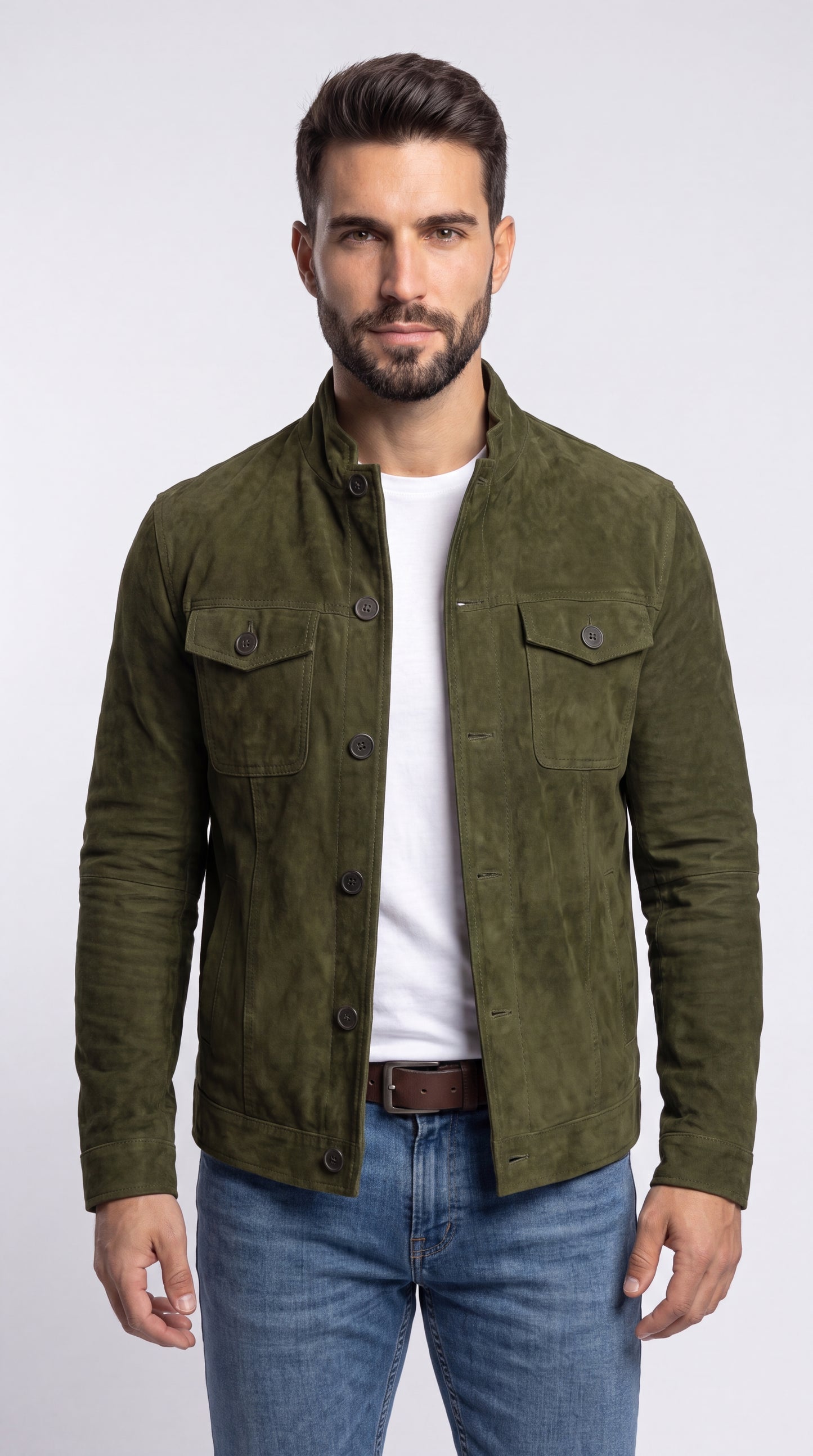Antonio | Chaqueta de Efecto Ante con Corte Estructurado
