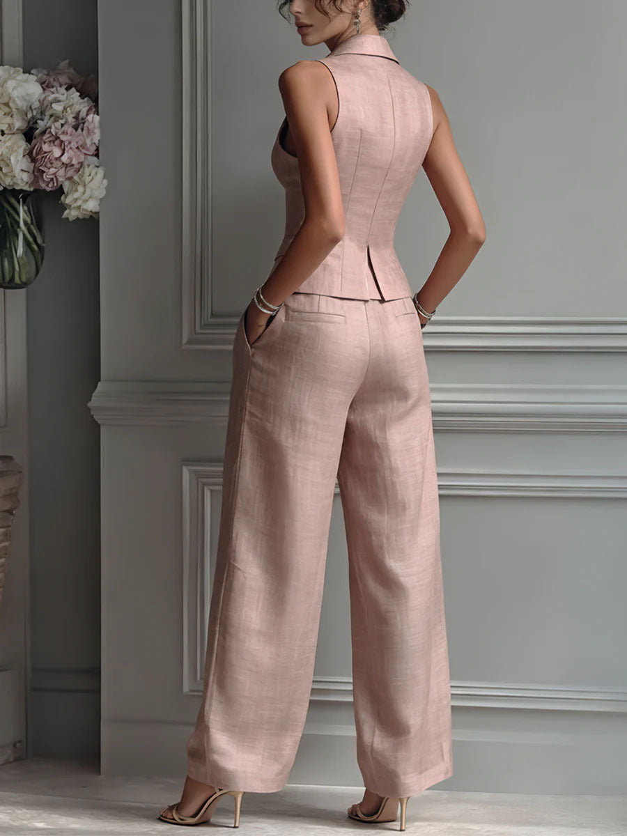 Estela | Conjunto de dos piezas con cuello en V y botones