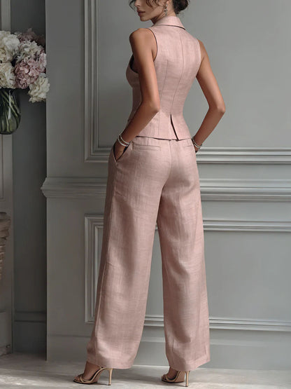 Estela | Conjunto de dos piezas con cuello en V y botones