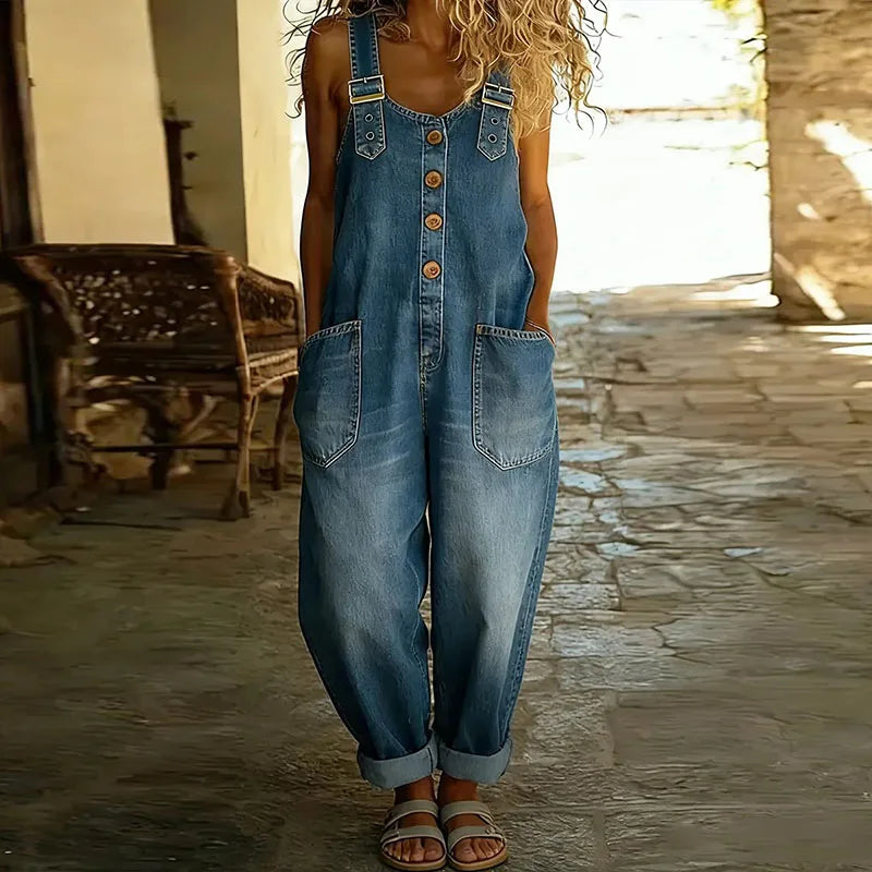 Lucia™ | Peto vintage de algodón suave con efecto denim