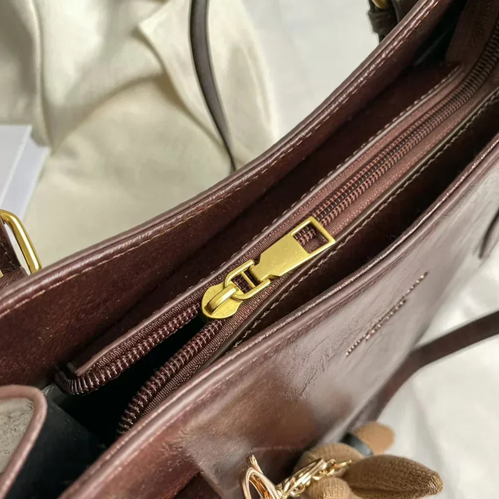 Elena - Bolso de hombro vintage de cuero vegano