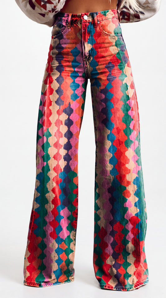 Amalia | Pantalón Geométrico Vintage
