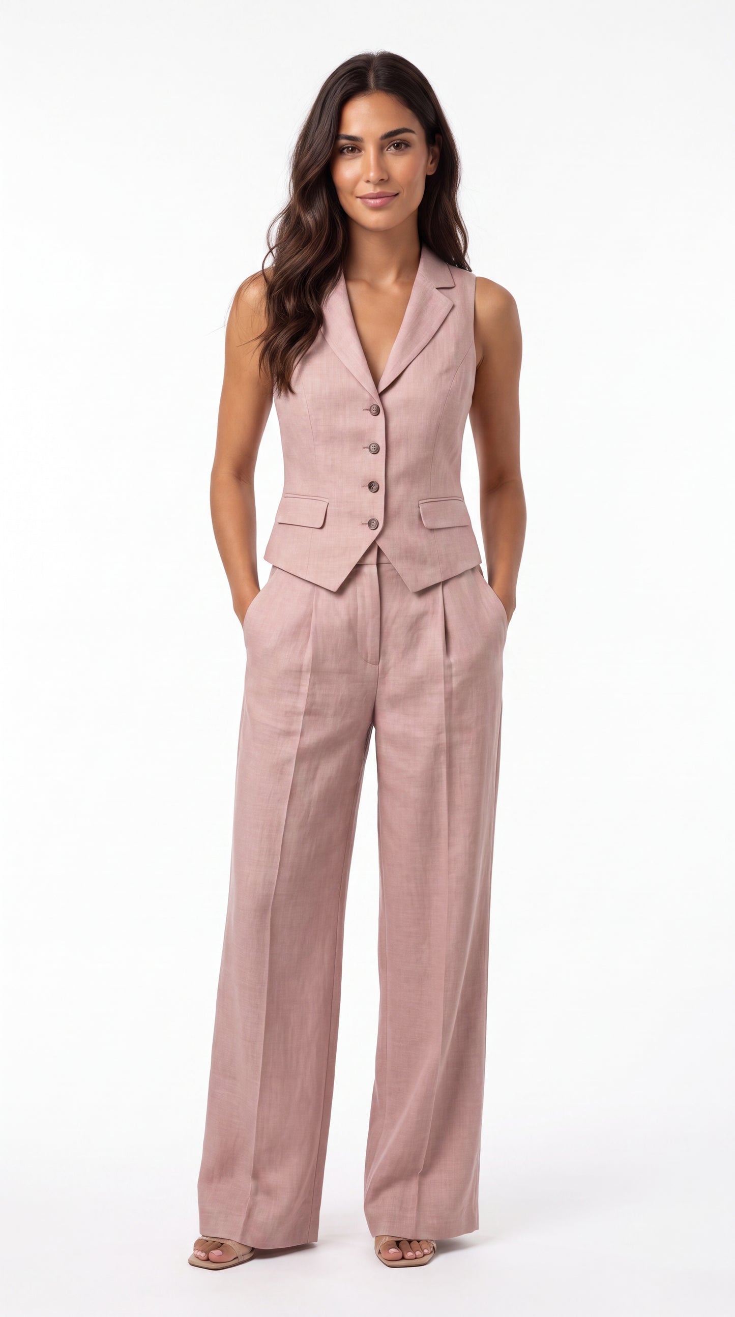 Estela | Conjunto de dos piezas con cuello en V y botones