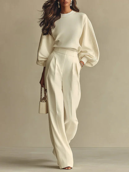 Conjunto a rayas con pantalón ancho