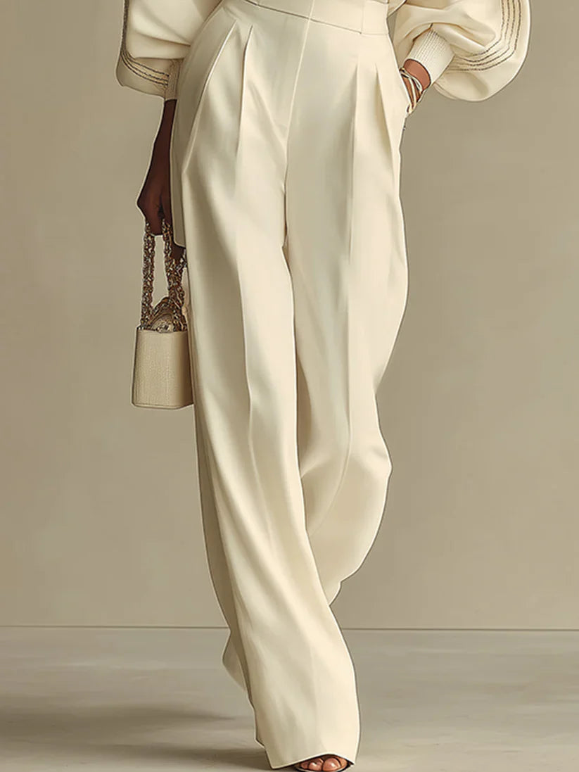 Conjunto a rayas con pantalón ancho