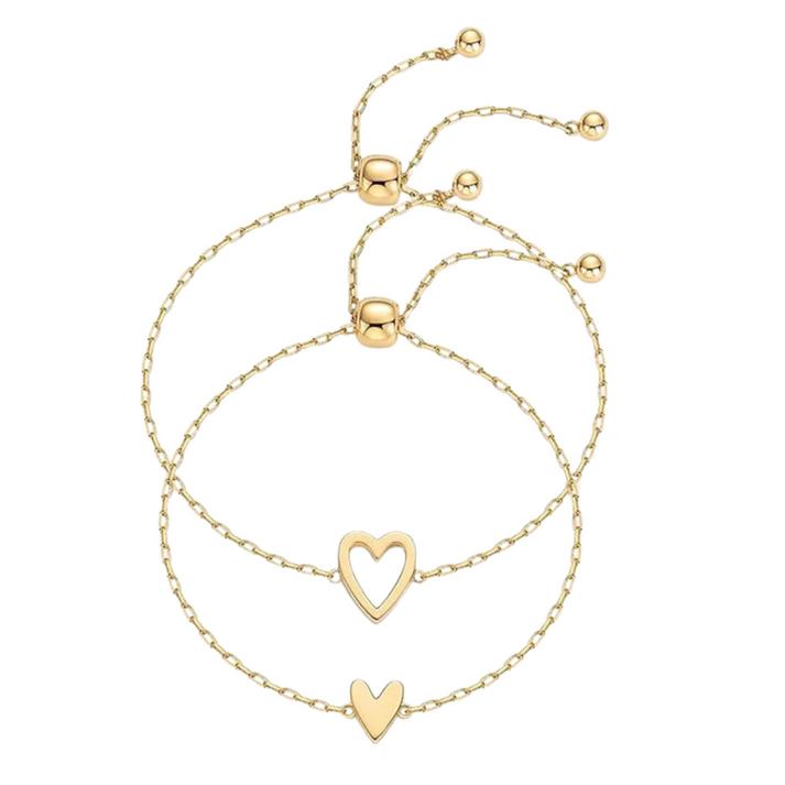 Pulsera Adelaida de Vega Madrid con corazones a juego, joyería elegante y delicada en diseño de corazones.