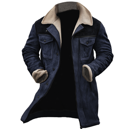 Fernando - Chaqueta vintage para hombre con cuello reversible y multiples bolsillos