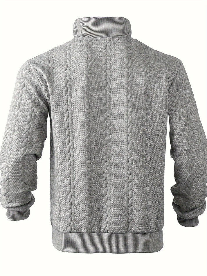 Andrés - Suéter vintage con cuello alto y cremallera