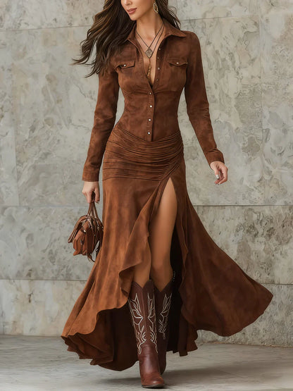 Ariadna - Vestido largo con volantes