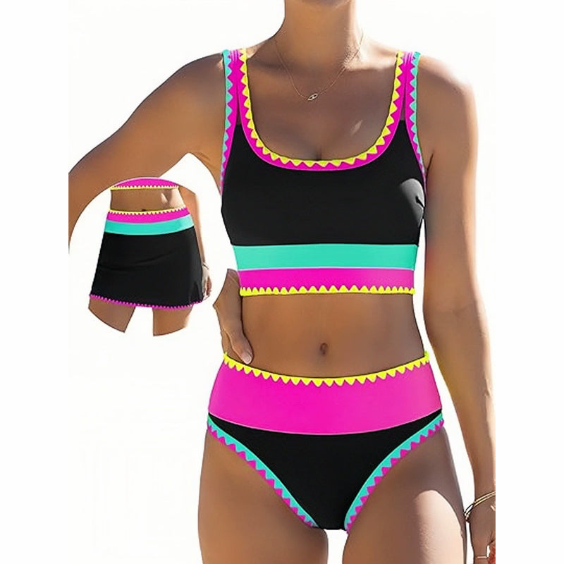 Celia | Bañador de Tres Piezas con Diseño Multicolor